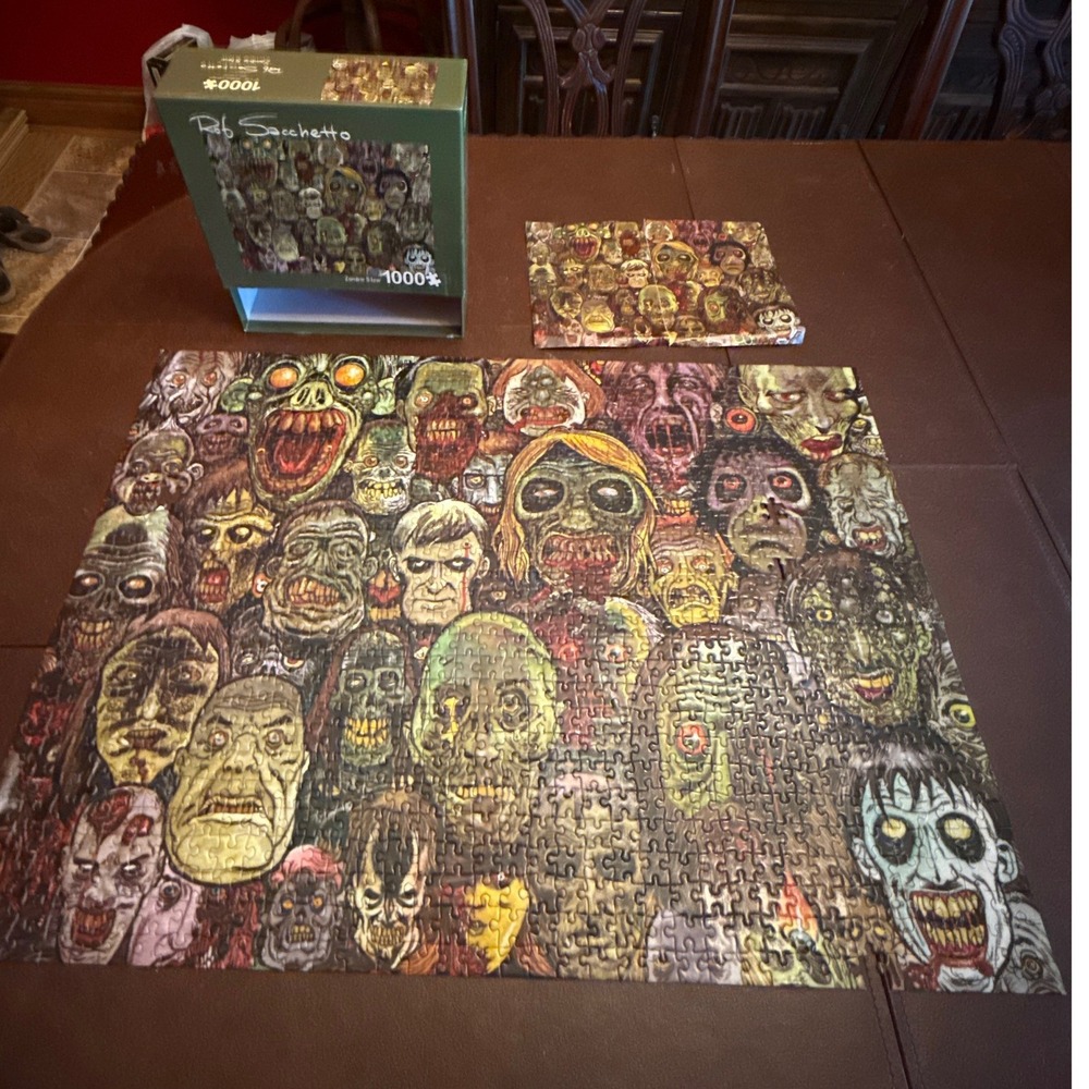 Rob Sacchetto Zombie Stew 1000 Piece Jigsaw Puzzle Horror Undead 27x20 Missing 4